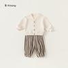 Envío Gratis Ropa Infantil Primavera y Otoño Conjunto para Niños Bebé Cardigan Color Sólido Pantalones Conjunto de Dos Piezas 2026 Ropa de Abrigo Ropa para Niñas