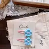Pinza para el pelo con flor de tela de imitación colorida de verano para niñas, lindo clip BB de Plumeria atado a mano, clip lateral que no daña el elástico del pelo