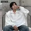 Moda Coreana Masculina Otoño e Invierno Versátil Sudadera con Cuello Alto y Media Cremallera para Hombre Tendencia Color Sólido Holgada y Cómoda Cuello Alto