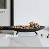 Mesa de Centro Retro Minimalista para Sala de Estar Frutero Bandeja para Encimera de Restaurante Bar Habitación de Muestra Adorno de Decoración para el Hogar Negro