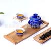Cocinar Té en un Horno, Rollo de Libro Estilo Marea Nacional, Bandeja de Bambú para Té, Simple Rectangular Estilo Japonés, Bandeja de Bambú y Madera, Juego de Té para el Hogar