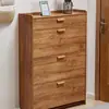Gabinete de Zapatero para Puerta de Casa Ultradelgado 17cm Económico Multifuncional Simple Moderno Gabinete de Almacenamiento Estrecho Tipo Volcado Zapatero Pequeño