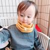 Bufanda de algodón con cuello para bebé, de una sola capa, cálida y variable, con estampado de dibujos animados para otoño e invierno, para niños y niñas.