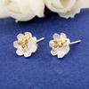 S925 Brincos de Prata Esterlina Abelha Flor Mel Brincos de Prata Esterlina Banhado a Ouro Atacado Brincos Coreanos Femininos Jóias