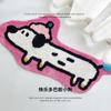Alfombra Larga de Terciopelo de Cachorro Rosa Linda con Forma Especial Manta de Cabecera para Dormitorio Sala de Estar Habitación Infantil Felpudo para Piso Felpudo para Pies