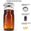 Botella Mason Transfronteriza de 32 oz 86 mm Tanque de Fermentación para Pepinillos 70 mm Tarro para Mermelada Té Granos de Café Té Tarro Mason Ámbar
