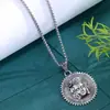 Collar Punk Vintage Hombres Transfronterizo Acero de Titanio Cabeza Humana Colgante Cadena de Suéter Viento Frío Moda Cadena para Clavícula Joyería Mujeres