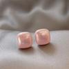 Brincos de agulha de prata de pérola quadrada Brincos elegantes de nicho de luxo leve feminino Novos brincos simples de estilo ocidental para todos os jogos