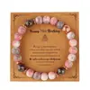 Pulsera de Cristal Imitación Piedra Cebra Rosa para Mujer, Más Vendido en Amazon, Tarjeta de Ánimo, Pulsera de Perlas Rosas, Perlas Redondas, Joyería de Exportación