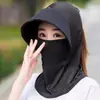 Sombrero de Sol de Cara Completa para Mujer, Protección Solar de Verano, Protección UV, Sombrero de Sol para Exteriores, Protección de Cuello para Montar, Sombrero Integrado
