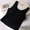 Colete Irregular Sem Mangas Vazado para Mulheres, Peça de Roupa Externa de Verão com Bojos Embutidos, Não Precisa Usar Sutiã, Top com Design de Camisola Interna para Mulheres