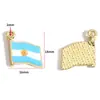 Chaveiro Pingente de Liga Metálica DIY com Gotejamento de Óleo Copa do Mundo Esportiva Futebol Pingente de Emblema Comemorativo W538