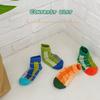 1089 calcetines infantiles al por mayor otoño e invierno combinación de colores cuadros finos calcetines tipo mocasín calcetines cortos finos para niños algodón dibujos animados calcetines para niños y niñas