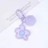 Nuevo Llavero de Bola de Felpa Flor Macaron Cadena Brillante de Flor de Color Caramelo Accesorio Chica Dopamina