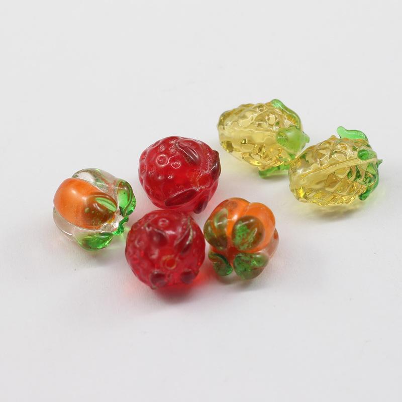 新款琉璃柿柿如意项链挂坠 可爱橘色小柿子锁骨链 菠萝 琉璃草