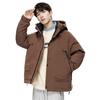 Jaqueta de Trabalho Curta Masculina de Inverno Nova Marca Fashion Cor Lisa Penugem de Pato Branca Espessada Quente Jaqueta de Penas para Homens