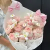 Nuevo Ramo de Flores con Lazo de Algodón Burbuja, Arte Floral Creativo, Regalo Hecho a Mano DIY, Venta al por Mayor para Floristerías