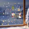 3 Hojas/Set Pegatinas Estáticas Navideñas Nuevas para Ventana Dibujos Animados Lindo Papá Noel Muñeco de Nieve Pegatinas Decorativas para Ventana de Cristal