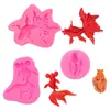 Galletas de Pastel Hechas a Mano con Forma de Pez Dorado Koi, Mousse, Arcilla de Yeso, Pegamento, Adornos Decorativos, Molde de Silicona