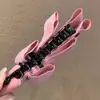 Pinza de Plátano de Gamuza Multicapa con Lazo Estilo Coreano Pinza Vertical para Cola de Caballo Pinza Retorcida para Mujer Otoño e Invierno