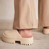 Pantuflas de Suela Gruesa para Mujer para Usar Afuera Ins de Moda Europea y Americana Celebridades de Internet Sandalias de Eva para Exteriores Zapatos Casuales Impermeables con Plataforma y Puntera Cómodos