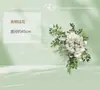 Fondo de Pared Blanco y Verde Estilo Coreano para Boda Decoración de Tablero KT para Matrimonio Área de Fotos de Compromiso Decoración Completa
