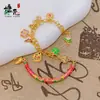Pulsera de Esmalte Dorado Arena Estilo Xiaohongshu para Mujer, Nuevo Estilo Chino Mitad Pulsera Mitad Cadena, Joyería Moderna Exquisita Versátil