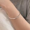 Pulsera abierta Holdup S925 de plata esterlina con diseño de línea sinuosa para mujer, estilo coreano de verano, moderna, combina con todo, nueva, de la industria pesada.
