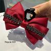 Celebridade online elegante estilo coreano orelha de trigo diamante fita arco grande clipe de agarrar doce bonito retro acessórios de cabelo atacado