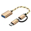 Adaptador OTG tipo C Android 2 em 1 adequado para celular Huawei Xiaomi Apple para conectar pen drive mouse
