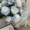 Rosa azul hielo única con sensación hidratante artificial, ideal para el Día de San Valentín, decoración del hogar, rosa de Ecuador.