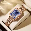 Binbang Reloj Cuadrado Pequeño para Mujer Resistente al Agua Moda Casual Reloj de Cuarzo Transmisión en Vivo Comercio Exterior Popular Reloj de Pulsera Venta al por Mayor