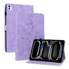 Para iPad Air 13 polegadas capa de couro lisa Samsung Tab S10FEplus flor de lírio fosca porta-cartões