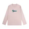 Camiseta de Manga Larga Estampada para Mujer 2025 Nuevo Otoño e Invierno Marca de Tendencia Retro Americana Cuello Redondo Holgada Casual Top Camiseta Básica