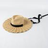 Sombrero de paja con forma cóncava para exteriores, estilo europeo y americano, para primavera y verano, con corona y aleros ondulados y correa, ideal para playa