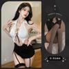 Ropa interior sexy con tirantes, traje de secretaria, uniforme sexy, vestido de sirvienta apasionada y tentación, cosplay femenino con caderas huecas