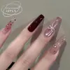 Explosiones del libro de Little Red Riding, armadura de desgaste, sentido avanzado, ojo de gato, piezas de manicura pura hechas a mano, flores en flor, piezas de uñas usables de diamantes