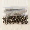Juego de hebillas de aire plateadas de 6MM/8MM/10MM y hebillas para ojales con kit de herramientas de instalación en caja