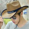Sombrero de Viaje Yunnan Verano Playa Mar Sombrero de Paja para Hombre Protección Solar Obra Exterior Vaquero Occidental Sombrero para el Sol Sombrero de Pesca