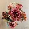 Flor de Rosa Artificial Peonía de Seda Hortensia Ramo de Flores Falsas Vintage Decoración de Fiesta Boda Festival Decoración del Hogar
