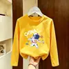 Camada base fina de outono primavera e outono crianças grandes algodão puro meninos roupas de outono camiseta de manga comprida infantil tops para bebês meninos