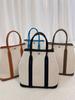 Nova Bolsa de Jardim Vertical em Lona e Couro Bovino de Primeira Camada 2025, Grande Capacidade, Adequada para o Trabalho, Bolsa de Ombro Casual, Bolsa Transversal e Bolsa de Mão