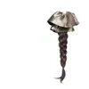 Pinza para coleta de trenzas de peluca para mujeres para aumentar el volumen del cabello, cabello artificial con puntas planas, falda de lunares dorados, coleta trenzada elegante