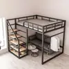 Bunk superior ático ahorra doble capa pequeño apartamento tipo apartamento pequeño funcional dos capas dúplex cama cama arte hierro cama alto marco hierro espacio alto bajo