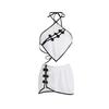 Guiruo lingerie sexy tentação sexy oco pescoço lace-up retro cheongsam três- ponto cama uniforme conjunto 1603