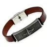 Venda Direta de Fábrica de Pulseiras de Couro em Liga de Aço Inoxidável Retrô, Acessórios Masculinos, Pulseiras de Couro Genuíno, Fornecimento Transfronteiriço