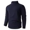 Roupa íntima térmica termostática DeRong, cor sólida escovada dupla face, camisa de manga longa com gola alta e respirável para outono e inverno