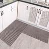 Tapete de Cocina para el Hogar Rayado Absorbente de Agua Absorbente de Aceite Antideslizante Tapete para Pies Cortable Entrada Sala de Estar Dos Piezas Resistente a la Suciedad Lavable a Máquina