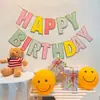 Guirnalda de Pancarta de Feliz Cumpleaños | Banderines de Letras Pastel Morandi para Decoración de Fiesta de Cumpleaños Infantil, Colgante de Pared para Fondo de Foto de Baby Shower
