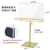Suporte de Exibição de Cartaz de Mesa em Aço Inoxidável Painel KT Clipe Pop Suporte de Cartaz em Formato de T Suporte de Exibição de Placa de Publicidade de Mesa